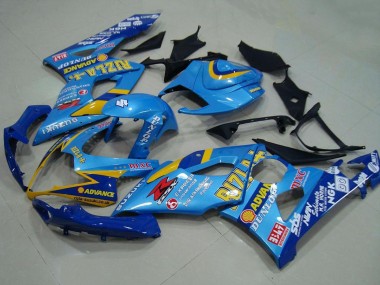 2005-2006 Suzuki GSXR 1000 Motorcycle Fairings - Blue Gold Rizla