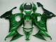 2008-2010 Kawasaki ZX10R Motorcycle Fairings - Glossy Black Green Flame