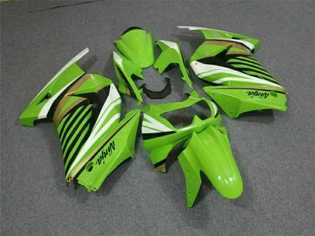 2008-2012 Kawasaki EX250 Motorcycle Fairing - Green White Black
