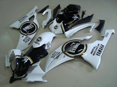 2008-2016 Yamaha YZF R6 Motorcycle Fairings - White Glossy Black Lucky Strike Motul Michelin 34