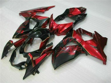 2009-2016 Suzuki GSXR 1000 Motorcycle Fairings - Red Glossy Black