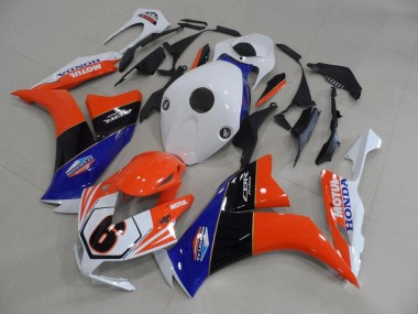 2012-2016 Honda CBR1000RR Motorcycle Fairings - White Blue Orange Glossy Black TT Legends 6