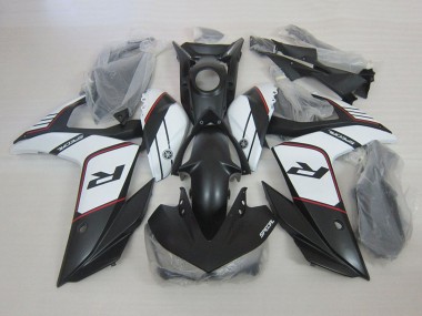 2015-2018 Yamaha YZF R3 Motorcycle Fairings - White Matte Black