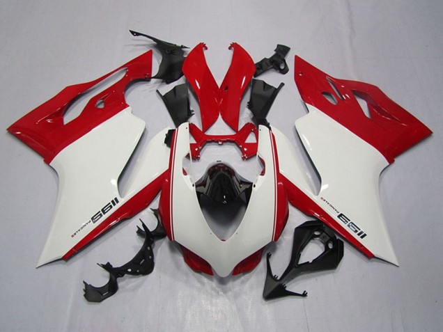 2011-2014 Ducati 1199 Motorcycle Fairings - White Red Black