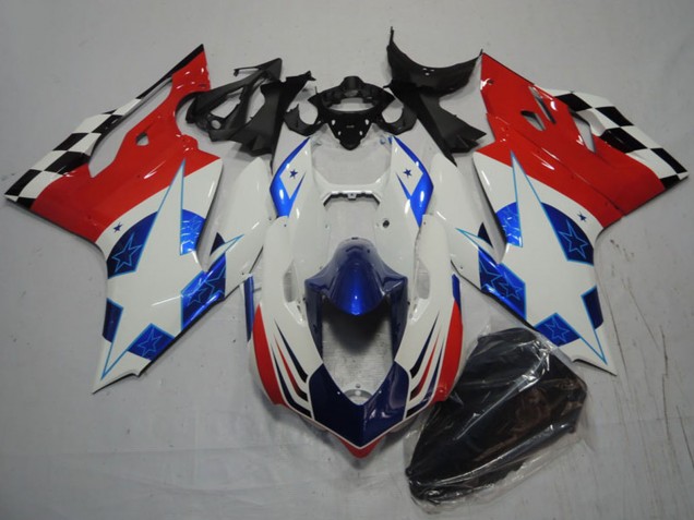2011-2014 Ducati 1199 Motorcycle Fairings - White Blue Red Black