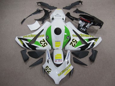 2008-2011 Honda CBR1000RR Motorcycle Fairings - White Green Yellow Glossy Black Hannspree 52