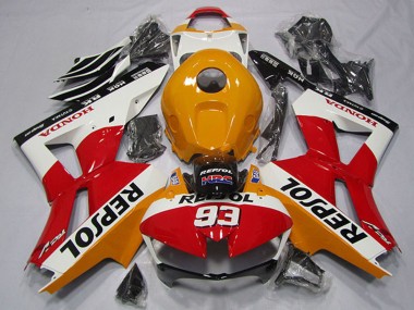 2013-2026 Honda CBR600RR Motorcycle Fairing - Orange White Red Glossy Black Repsol 93