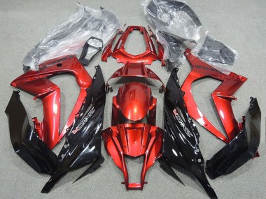 2011-2015 Kawasaki ZX10R Motorcycle Fairing - Red Glossy Black