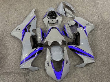 2017-2024 Honda CBR1000RR Motorcycle Fairings - Nardo Grey with Blue Stripe