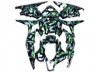 2009-2012 Honda CBR600RR Motorcycle Fairings - Green Grey Camouflage