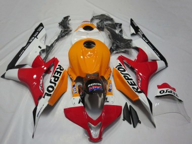 2007-2008 Honda CBR600RR Motorcycle Fairings - Orange White Red Glossy Black Repsol