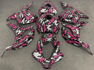 2009-2012 Honda CBR600RR Motorcycle Fairings - Pink Silver Camouflage