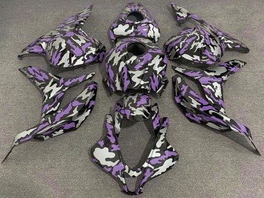 2009-2012 Honda CBR600RR Motorcycle Fairings - Purple Silver Camouflage