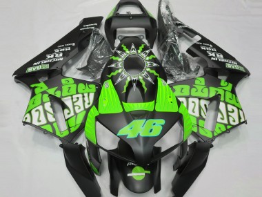 2003-2004 Honda CBR600RR Motorcycle Fairings - Green Glossy Black Rossi Repsol