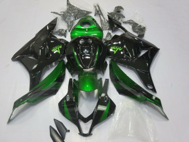 2009-2012 Honda CBR600RR Motorcycle Fairings - Green Glossy Black