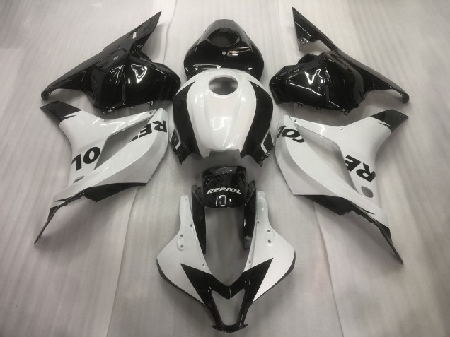 2009-2012 Honda CBR600RR Motorcycle Fairings - White Glossy Black Repsol