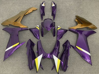 2011-2024 Suzuki GSXR 600 / GSXR 750 Motorcycle Fairings - Purple Gold White Yellow