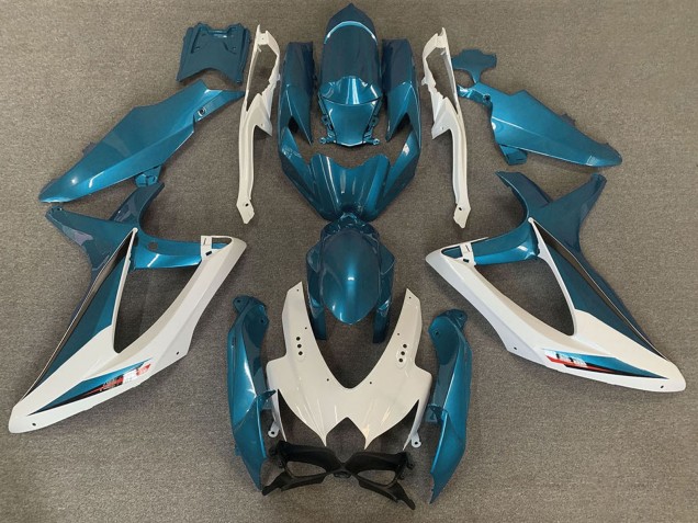 2008-2010 Suzuki GSXR 600 / GSXR 750 Motorcycle Fairings - White Light Blue OEM Style