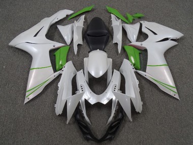 2011-2024 Suzuki GSXR 600 / GSXR 750 Motorcycle Fairings - Pearl White and Green