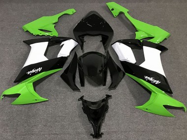 2008-2010 Kawasaki ZX10R Motorcycle Fairings - Green White Black