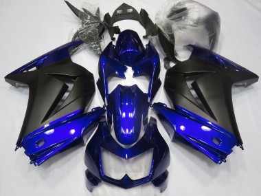 2008-2012 Kawasaki Ninja 250 Motorcycle Fairings - Blue Matte Black