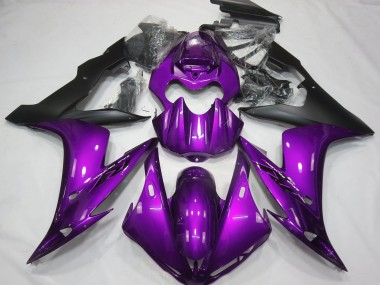 2004-2006 Yamaha R1 Motorcycle Fairings - Purple Matte Black