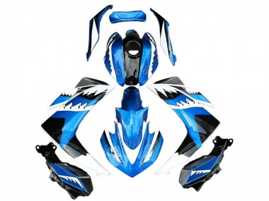 2015-2018 Yamaha R3 Motorcycle Fairing - Blue White Black Shark