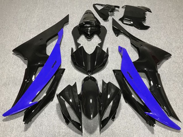 2008-2016 Yamaha R6 Motorcycle Fairings - Blue Glossy Black