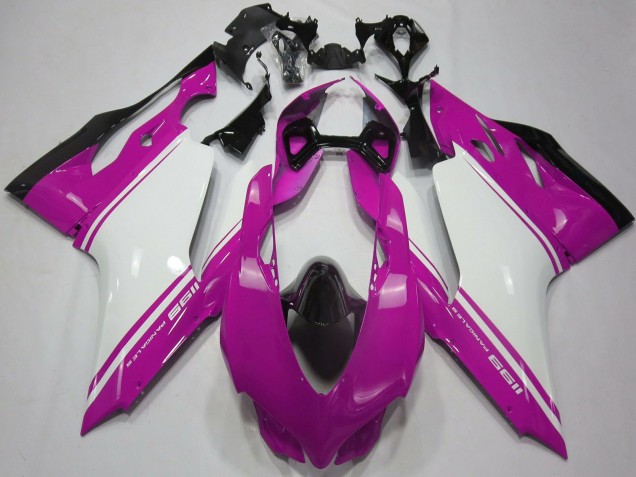 2011-2014 Ducati 1199 Motorcycle Fairings - Pink White Black