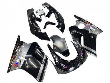 1989-1990 Kawasaki ZXR250 Motorcycle Fairings - Glossy Black Grey Elf Touch4 Bridgestone