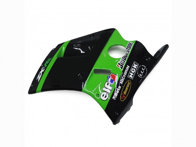 1989-1990 Kawasaki ZXR250 Motorcycle Fairings - Green Glossy Black Elf Touch4 Bridgestone