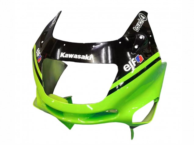 1998-2003 Kawasaki ZZR600 Motorcycle Fairings - Green Glossy Black Blue Monster Elf Touch4 Bridgestone