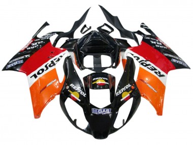 2003-2006 Aprilia RSV1000 Motorcycle Fairings - Orange White Red Black Repsol