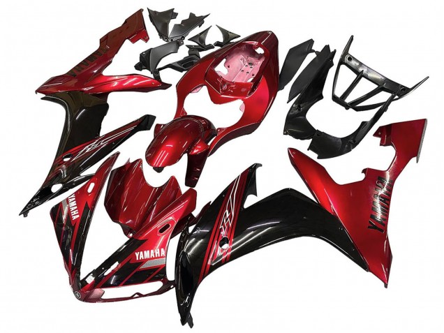 2004-2006 Yamaha YZF 1000 R1 Motorcycle Fairings - Red Glossy Black