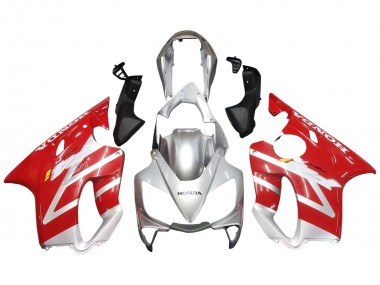 2004-2007 Honda CBR600 F4i Motorcycle Fairings - Silver Red