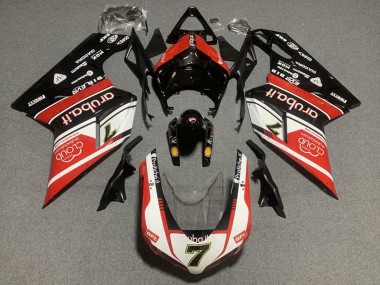 2007-2014 Ducati 848/1098/1198 Motorcycle Fairing Kits - White Red Glossy Black