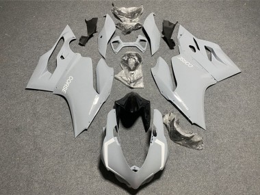 2011-2014 Ducati 1199 Motorcycle Fairings - Light Nardo Grey White Corse