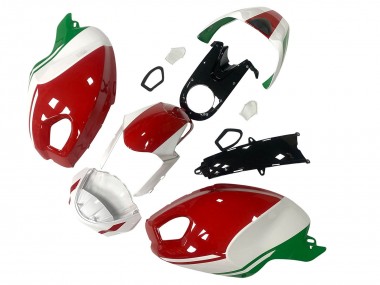 2008-2012 Ducati Monster 696 796 1100 1100S Motorcycle Fairing - White Red Green