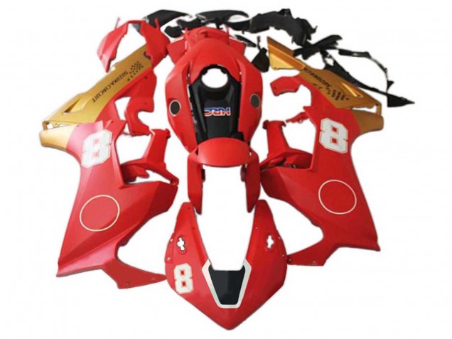 2017-2024 Honda CBR1000RR Motorcycle Fairings - Red Gold Black HRC 8