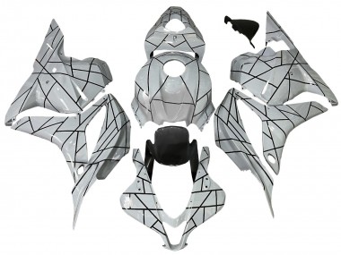 2009-2012 Honda CBR600RR Motorcycle Fairings - White Grey Black Lines