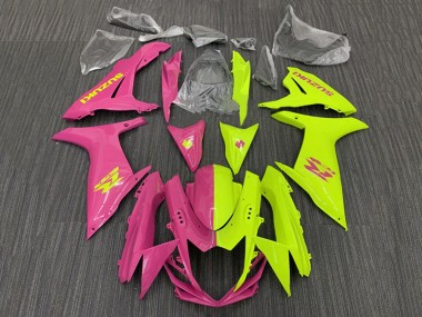 2011-2024 Suzuki GSXR 600 / GSXR 750 Motorcycle Fairings - Pink Yellow Split