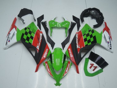 2013-2024 Kawasaki EX300 Motorcycle Fairings - Green White Red Black Motocard