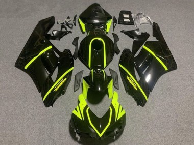 2004-2005 Honda CBR1000RR Motorcycle Fairings - Glossy Black High Viz Yellow Stripe