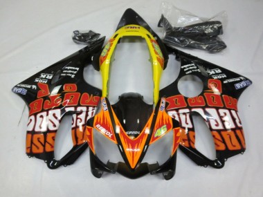 2004-2007 Honda CBR600 F4i Motorcycle Fairings - Yellow Orange Glossy Black Rossi