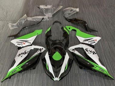 2013-2018 Kawasaki ZX6R Motorcycle Fairings - Green White Black