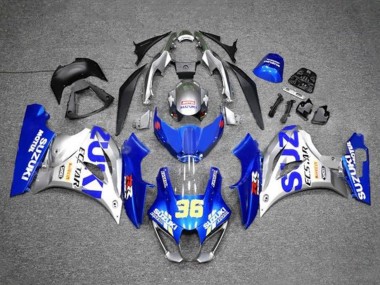 2017-2025 Suzuki GSXR1000 Motorcycle Fairings - Blue Silver Ecstar 36
