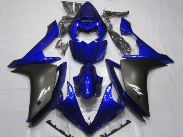 2007-2008 Yamaha YZF 1000 R1 Motorcycle Fairings - Blue Matte Black