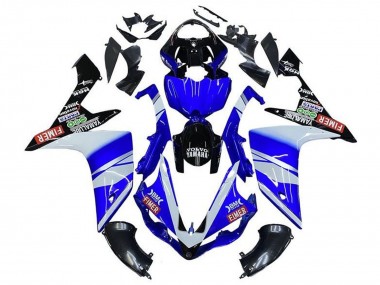 2007-2008 Yamaha YZF 1000 R1 Motorcycle Fairings - Blue White Black Volvo Fimer Yamalube
