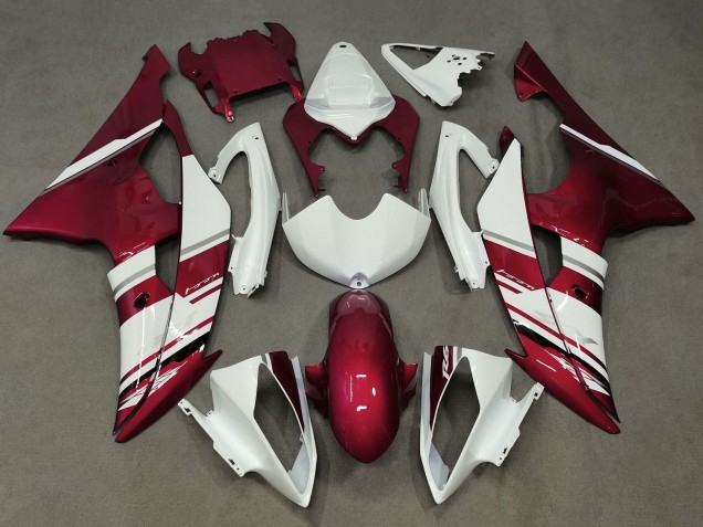 2008-2016 Yamaha YZF R6 Motorcycle Fairings - White Candy Red