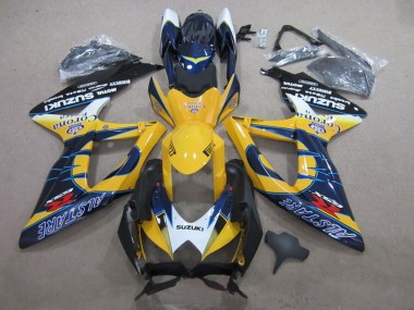 2008-2010 Suzuki GSXR 600 Motorcycle Fairings - White Yellow Blue Alstare Corona Extra